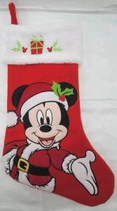 Mickey Mouse Christmas Stocking Disney Red 17 Inches Brand New - Picture 1 of 6