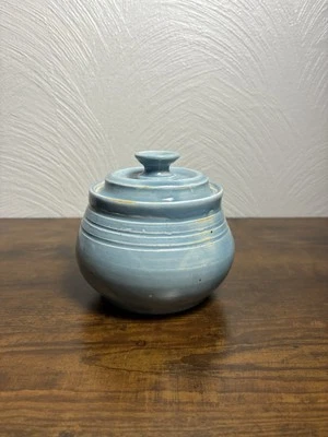 Azúcarero azul pintado hecho a mano cocina hora del té  Foto 1 de 4