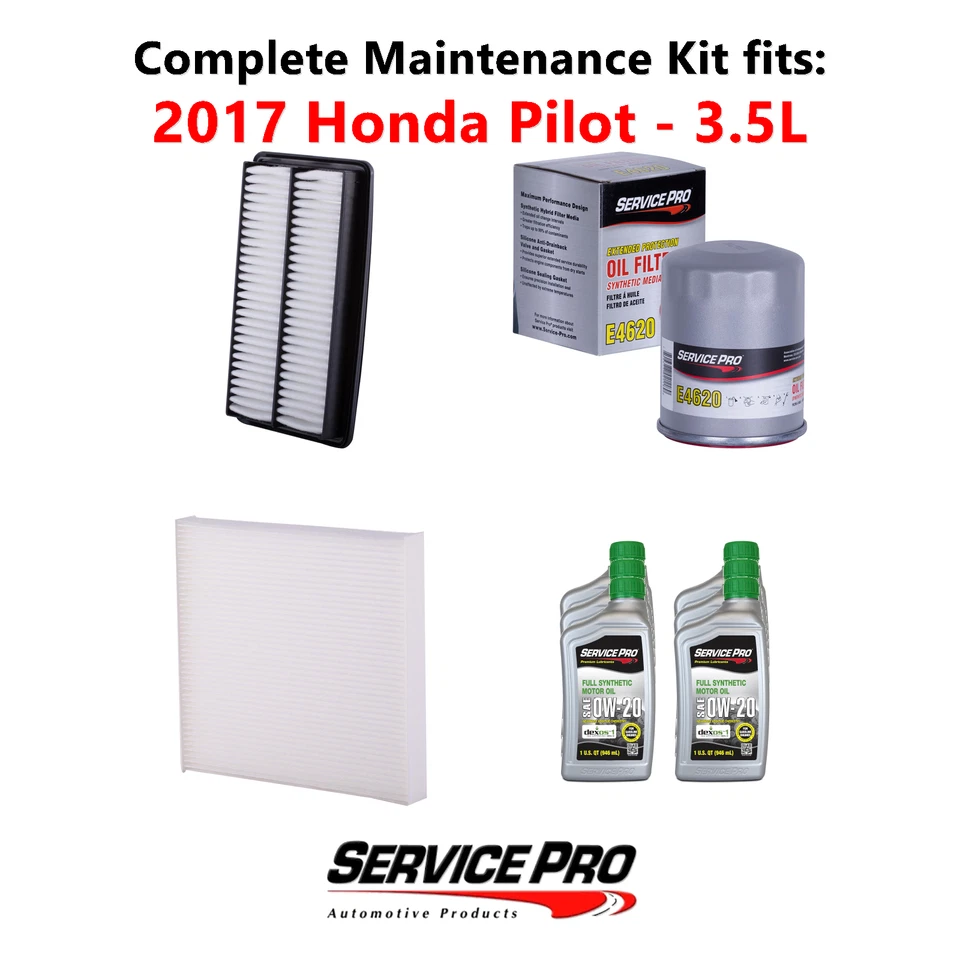 2017 Honda Pilot 3.5L Complete Oil, Air & Cabin Filter Kit (0W-20) - Imagem 1 de 4