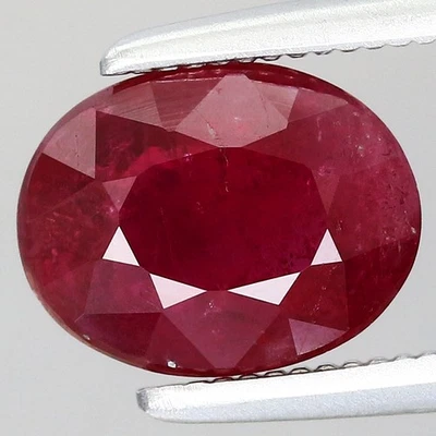 1.37ct Oval 7.85x6.09mm Natural Heated Pinkish Red Ruby, Africa Gemstone - Image 1 of 4