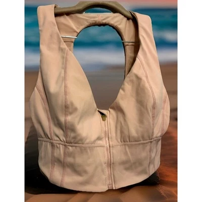 FP Movement It's an Illusion Crop Med Pink Zip Sports Bra Free People $78 - Image 1 of 4