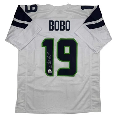 Autographed/Signed Jake Bobo Seattle White Football Jersey JSA COA - Image 1 of 4