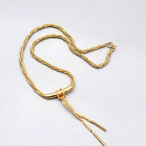 Vintage Fuchsschwanz Twist Kette Fransen Anhänger Halskette klein 16 Zoll - Bild 1 von 6