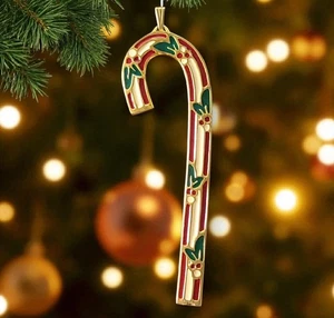 Vintage Wallace Silversmith's 1983 Cinnamon Candy Cane Ornament Original Box & Bag - Bild 1 von 4