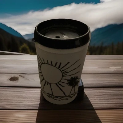 Taza de viaje aislada Aladdin de colección 34 oz escena de puesta de sol costera fría caliente  Foto 1 de 2