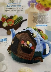 Allotment Tea Cosy DK Knitting Pattern Garden Vegetables Nature Bee Flowers - Picture 1 of 6