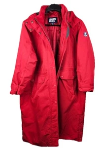 Lands' End Men's Expedition Maxi Coat Red Long Quilted Adj Waist Size 1X 16/18W - Picture 1 of 19