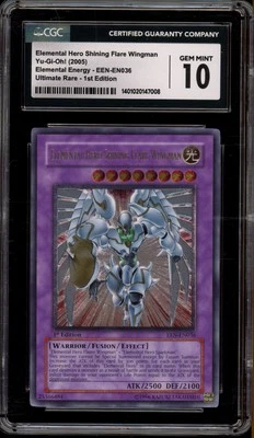 Yu-Gi-Oh! Elemental Hero Shining Flare Wingman 1st Ed Ultimate EEN-EN036 CGC 10 - Image 1 of 2