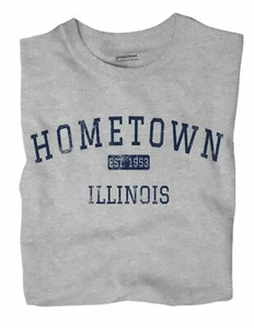 Hometown Illinois IL T-Shirt EST - Picture 1 of 6
