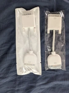 2 GENUINE OEM APPLE 5" DVI to VGA ADAPTER CABLES 603-8525 607-1158 MAC - Picture 1 of 2