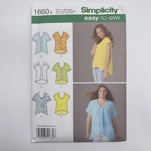 Simplicity Sewing Pattern 1660 Womens Shirts Sizes XXS-XXL - Picture 1 of 4