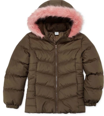 ARIZONA HEAVYWEIGHT PUFFER JACKET GIRLS X-LARGE (16) OLIVE COLOR REALLY PRETTY! - Image 1 of 4