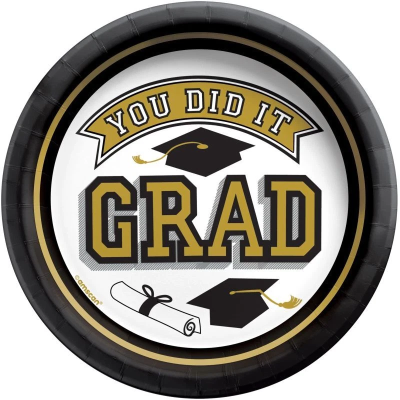 Бумага Graduation True to Your School Gold тарелки 6,75 дюйма 20 штук в упаковке - Изображение 1 из 1