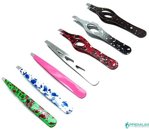 New Beauty Eyebrow Hair Removal Tweezer Professional Slanted Tip Set of 7 Pcs - Picture 1 of 10