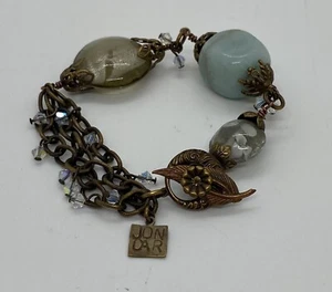 Wunderschönes Joncar Kristall Edelstein Lampwork Bronze Armband - Bild 1 von 5