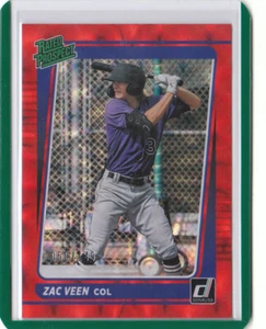 2021 Donruss Baseball Rated Prospects Red #10 Zac Veen - Colorado Rockies /149 - Picture 1 of 1
