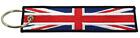 United Kingdom of Great Britain Union Jack Flag Key Chain, 100% Embroidered 