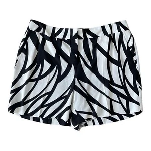 Escada Neona Tiban Black and White Abstract Women's Shorts Size 38/ US 8 - Picture 1 of 4