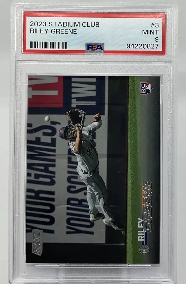 Riley Greene Rookie PSA 9 -2023 Topps Stadium Club -Tigers, Back to the Playoffs - Image 1 of 4