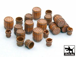 Juego de accesorios de tambores, cañones y cubos de madera 1/48 para perro negro (20 piezas) T48016 - Imagen 1 de 1