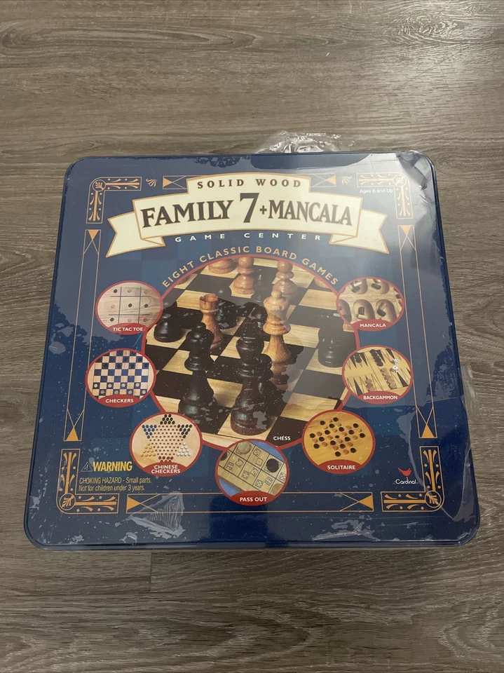 Cardinal Family 7 Mancala Game Center Solid Wood Boards Eight Classic Games