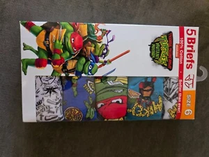 Teenage Mutant Ninja Turtles 5 Pack Boys Briefs Size 6 100% Cotton NEW - Picture 1 of 3