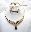 New Design Purple Champagne Gold Green Gold Plated Complete Set Necklace Set