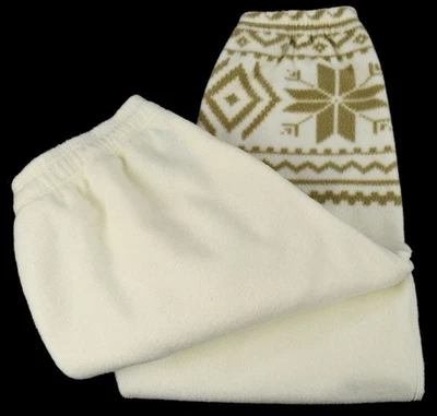 POLO RALPH LAUREN Womens Mars Cream Snowflake Fleece Jogger Pants MEDIUM NWT - Image 1 of 3