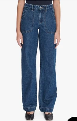 Jeans jeans APC Seaside •Feminino 29x30• Perna reta larga folgada índigo $350 EXC - Imagem 1 de 4