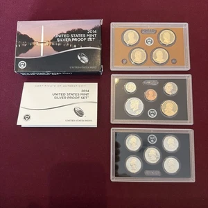 2014 US Mint SILVER PROOF Set with Original Box & COA - Picture 1 of 10