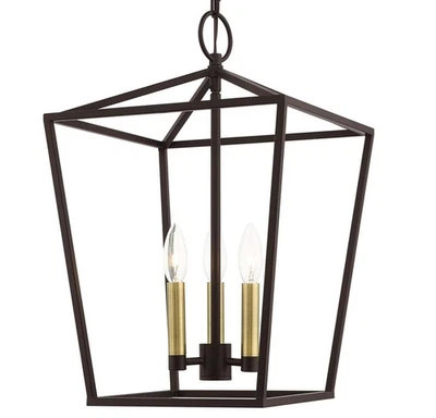 49433-07 Devone Collection 3-Light Convertible Semi-Flush Lantern Ceiling Fix... - Image 1 of 4