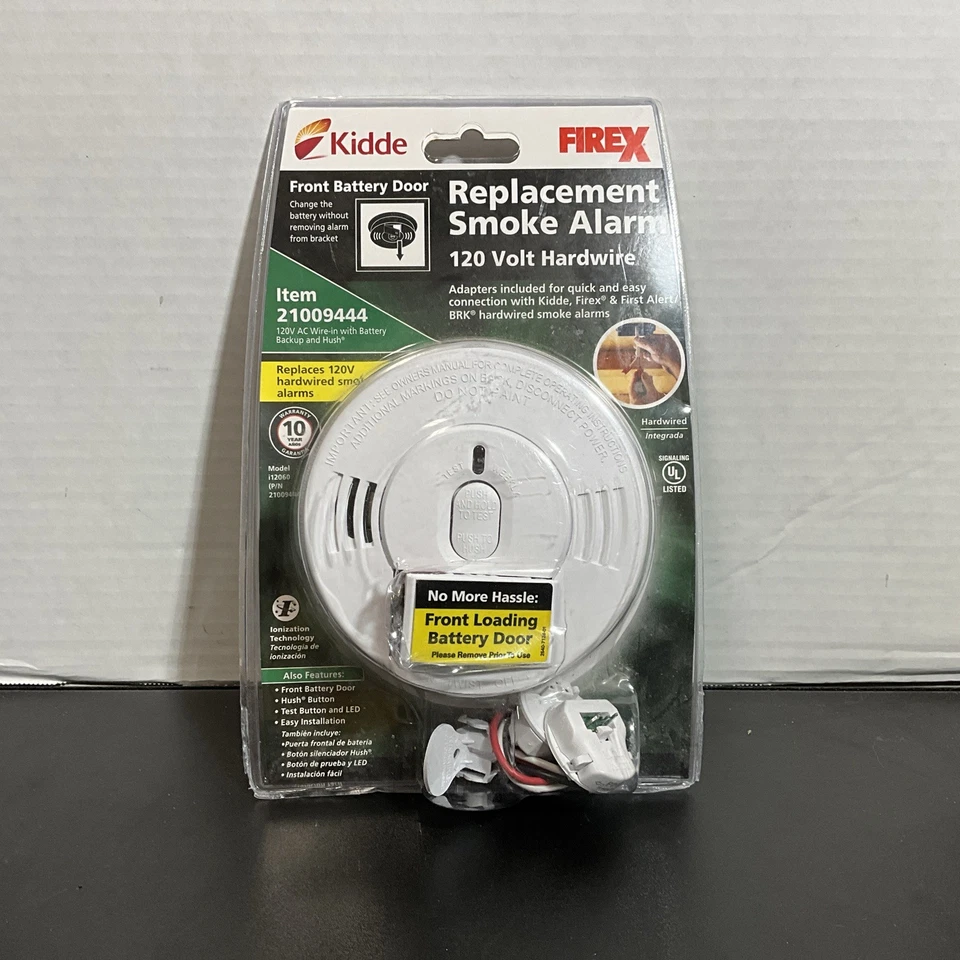 Kidde 21029886 Firex Smoke Detector Hardwired with Battery Backup Front Load D