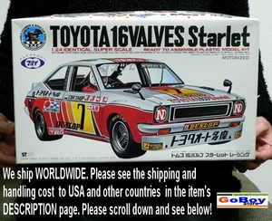 TOYOTA STARLET 16 VALVES TOMS RACING 1/24 MODEL KIT MARUI JAPAN - Picture 1 of 11