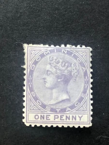 Dominica 1874 1d Lilac wtmk CC Perf 12 1/2 MH VF SG 1 UK Free Post - Picture 1 of 2