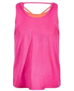 ID Ideology Girls Size L Mesh 2-in-1 Sleeveless Tank Top Pink Shock Orange - Picture 1 of 8