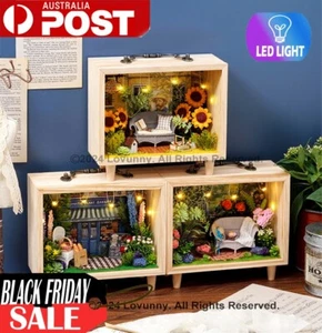 Doll house 1:24 DIY 3D Wooden Dollhouse Miniature Building Kit With LED Lights - Picture 1 of 22