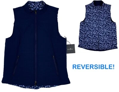 Belyn Key Reversible Vest Golf Lightweight Womens Small Ink/Marble Blue New - Image 1 of 4