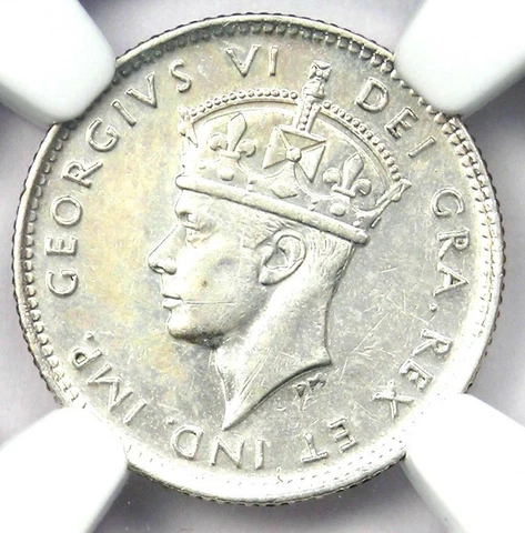 1946-C George VI Newfoundland 5 Cent Coin 5CS - NGC Uncirculated Detail (UNC MS) Cover