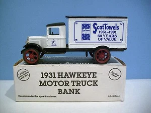 New ScotTowels 1:34 Scale 1931 Hawkeye Motor Diecast Bank By Ertl Co. - Picture 1 of 6