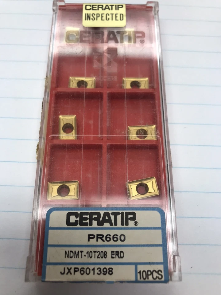 10 pcs.  NDMT-10T208 ERD PR660 CERATIP INSERT (loc stk) - Image 1 of 1