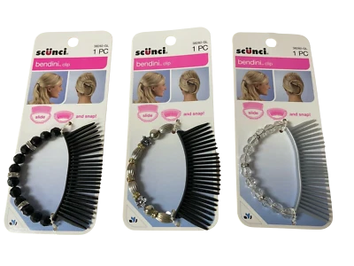 Scunci Bendini Clip Hair Comb Bun Maker Wedding Prom -  Lot of 3 Packs - Image 1 of 4