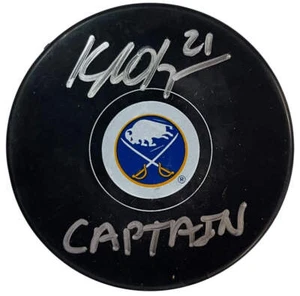 Kyle Okposo Autographed "Captain" Buffalo Sabres Puck (Beckett Witness) - Picture 1 of 2