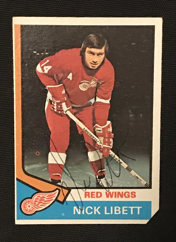 NICK LIBETT 1974-75 TOPPS SIGNED AUTOGRAPHED CARD #193 DETROIT RED WINGS - Image 1 of 1
