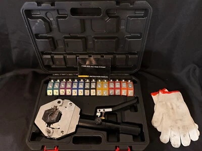 Hydraulic Hose Crimper Tool Kit 7 Dies A/C Air Condtioning Handheld Crimping Set - Image 1 of 3