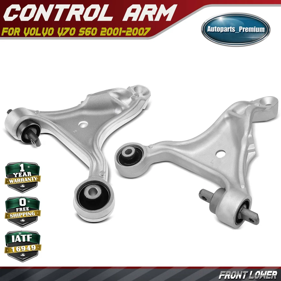2x Brazo de control inferior delantero izquierdo y derecho con bujes para Volvo V70 S60 2001-2007 Foto 1 de 4