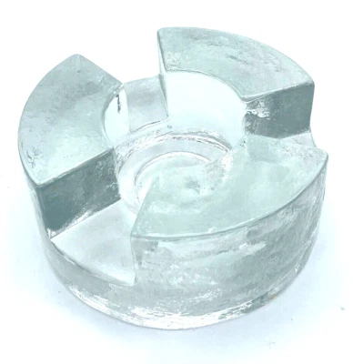 Calentador de té de vidrio esmerilado brutalista vidrio artístico, de Polonia, MCM vintage Foto 1 de 4