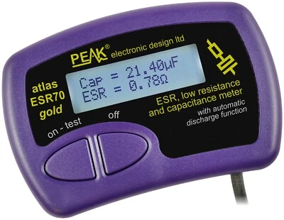 PEAK ESR70 Gold ESR and Capacitance Capacitor Analyser Meter Atlas ESR  JPST003 - Image 1 of 4