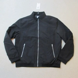 Jack & Jones Bomber Jacket Mens 2XL Black Full Zip Casual Lightweight NWT - Picture 1 of 7