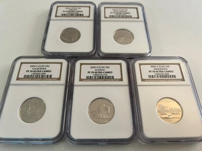 2005-S CLAD STATE QUARTERS SET NGC PF70 ULTRA CAMEO "LAST ONE" - Image 1 of 4