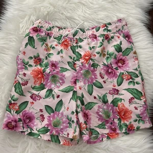 $36 NWT Janie and Jack Boys 12 XS Dahlia Pink Floral Swim Shorts Trunks - Picture 1 of 6